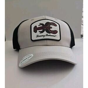 Tommy Bahama Hat Lobster Patch Trucker Tip Your Cap Mesh Tan/Black Snapback
